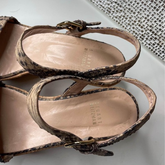 stuart weitzman snakeskin wedges size 9 - Picture 3 of 6